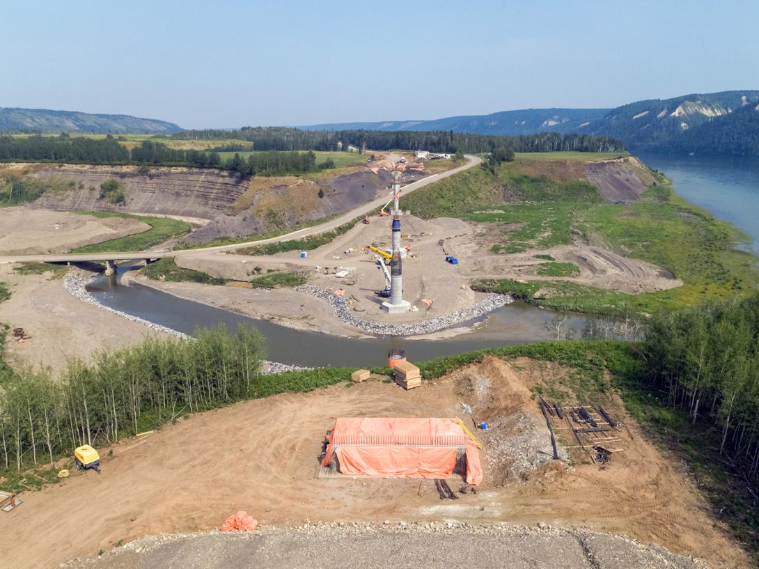 The west abutment of the Farrell Creek bridge alignment on Highway 29. | July 2021
