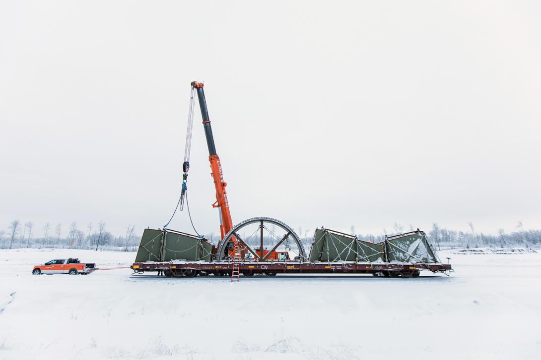 The turbines and generators contractor delivering equipment to their work area | January 2018