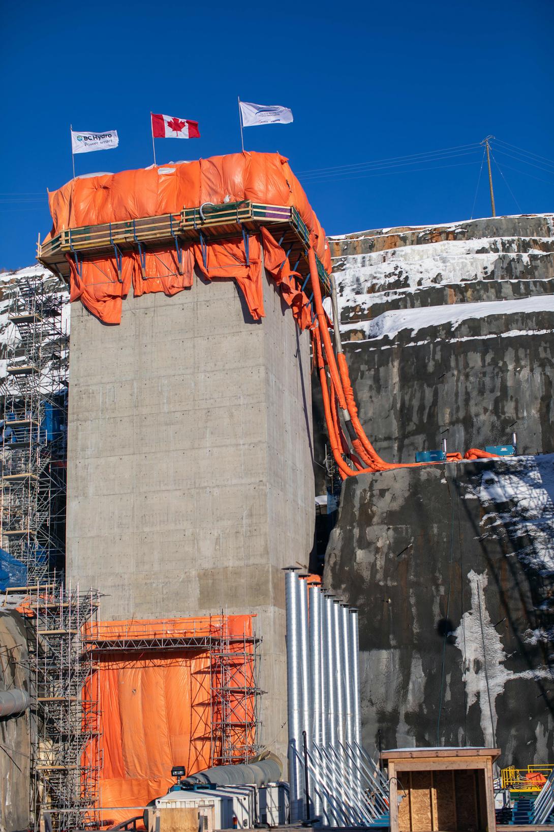 The completed inlet structure for diversion tunnel two stands 30.5 metres, or nearly 10 stories high. | February 2020