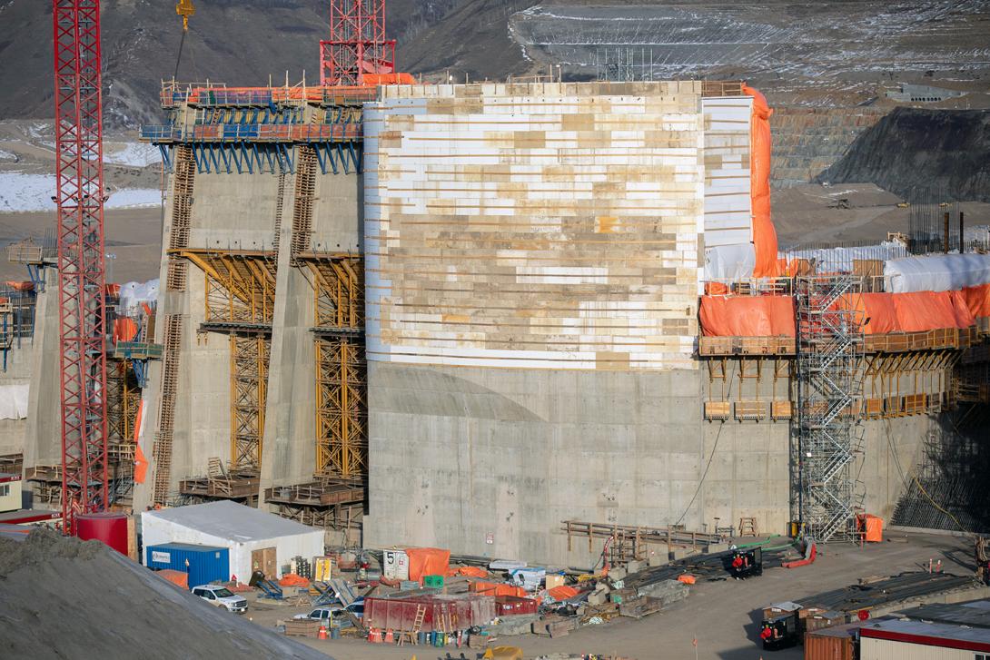 Shoring at intake unit 6 and insulation at the transition block. | December 2021