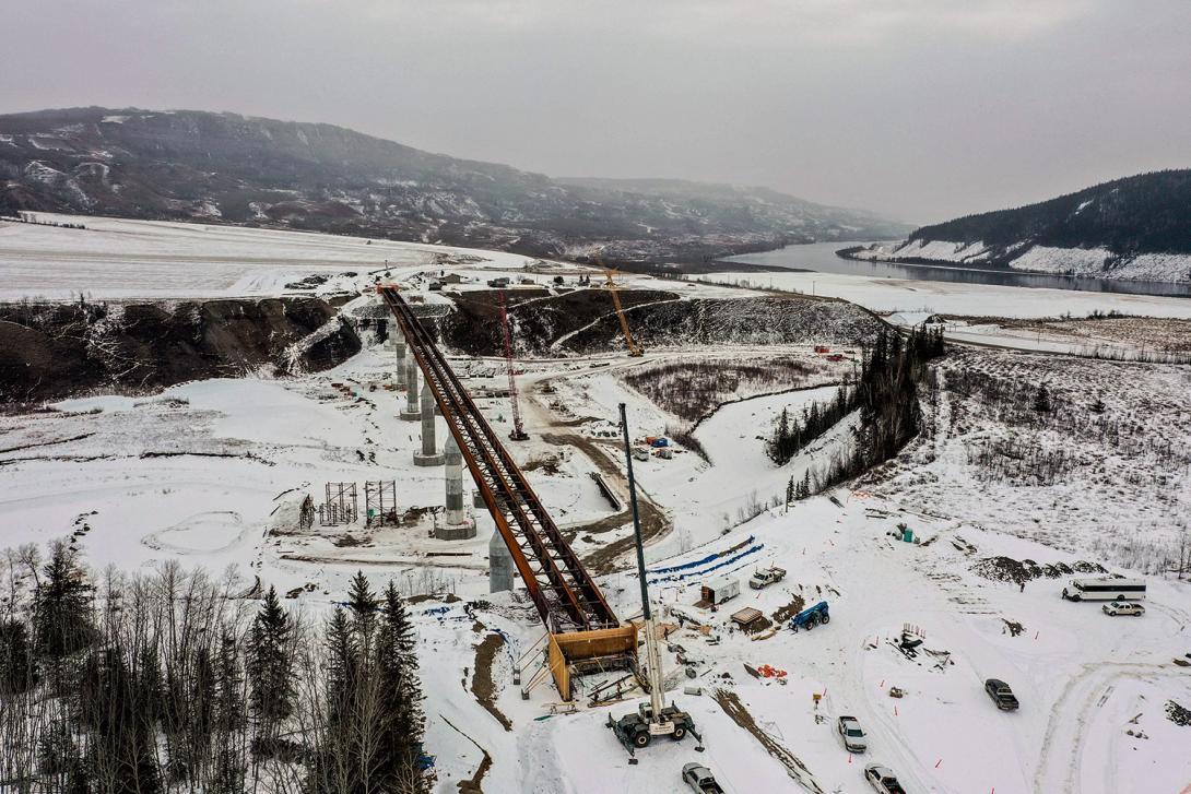 Steel and formwork are in progress on the Cache Creek bridge for the Highway 29 realignment. | March 2022