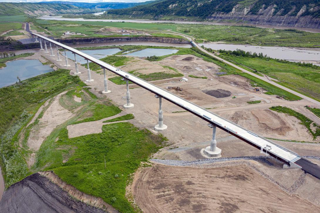Safety railings are installed at Halfway River Bridge. | June 2022