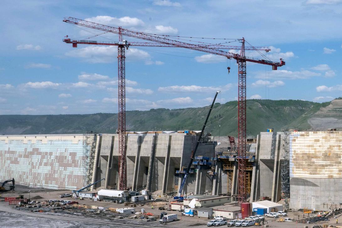 Intake units 1, 2, 3 and 6 are at full elevation and construction on intake units 4 and 5 continues. | June 2022