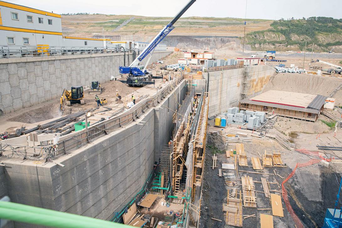 North-facing view of the permanent upstream fishway. | August 2022