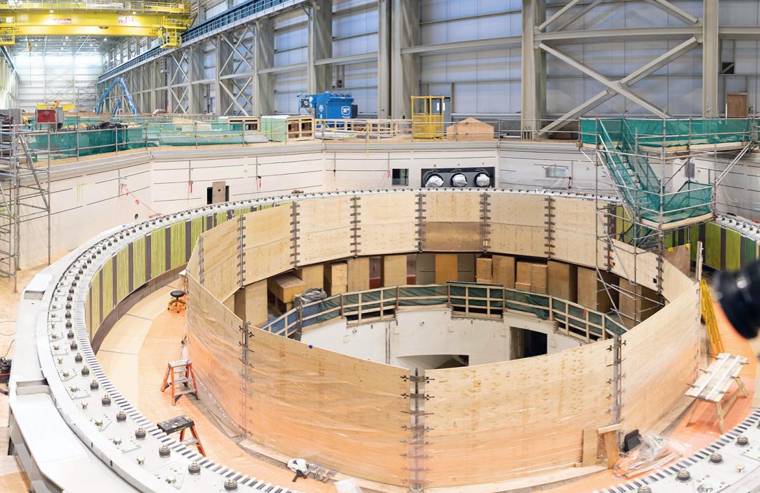 Unit 2 stator core is prepared to install the winding. | February 2023