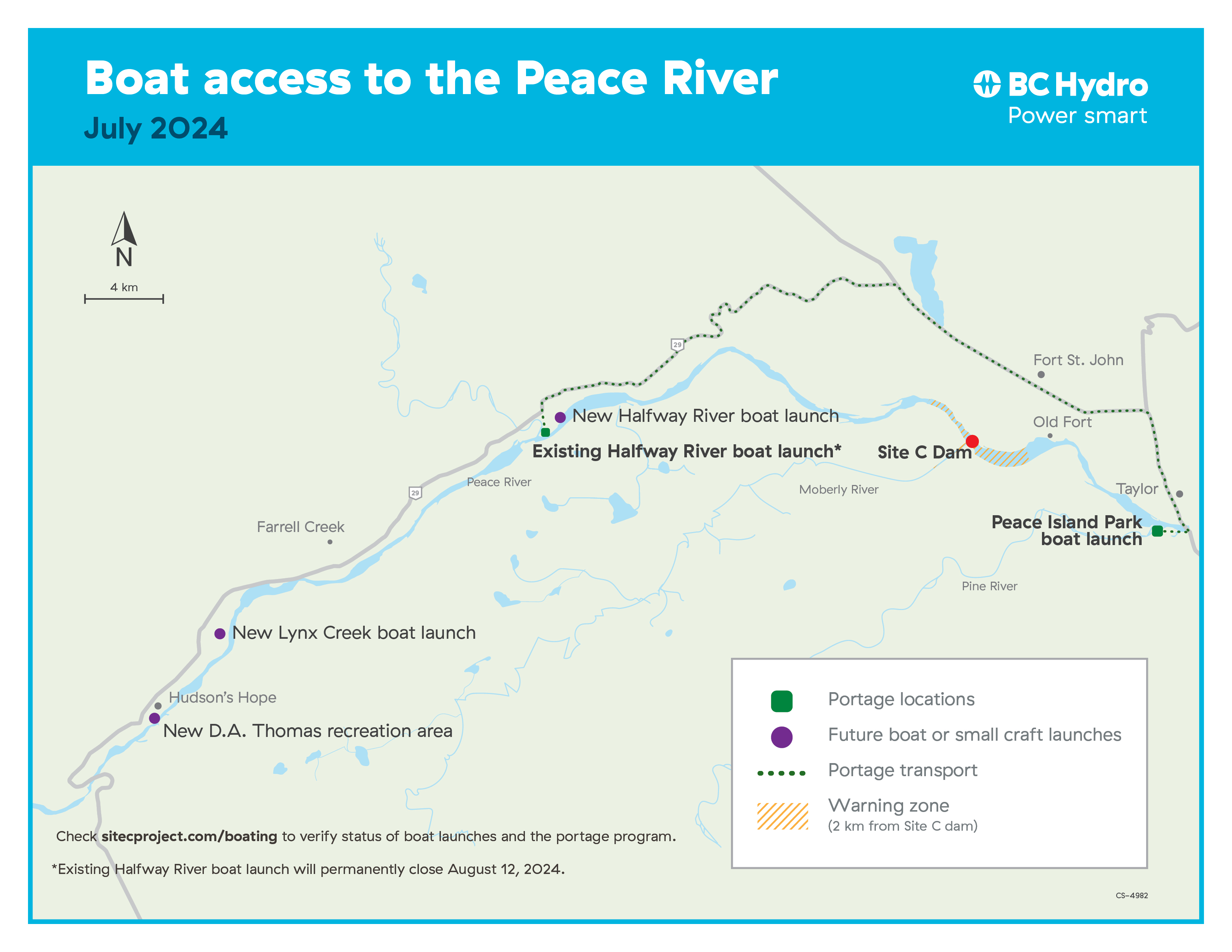 Boat access to the Peace River