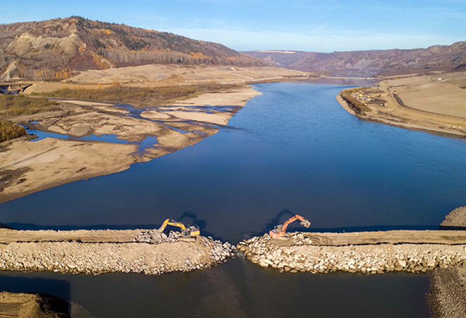 Diversion of the Peace River around the Site C construction site