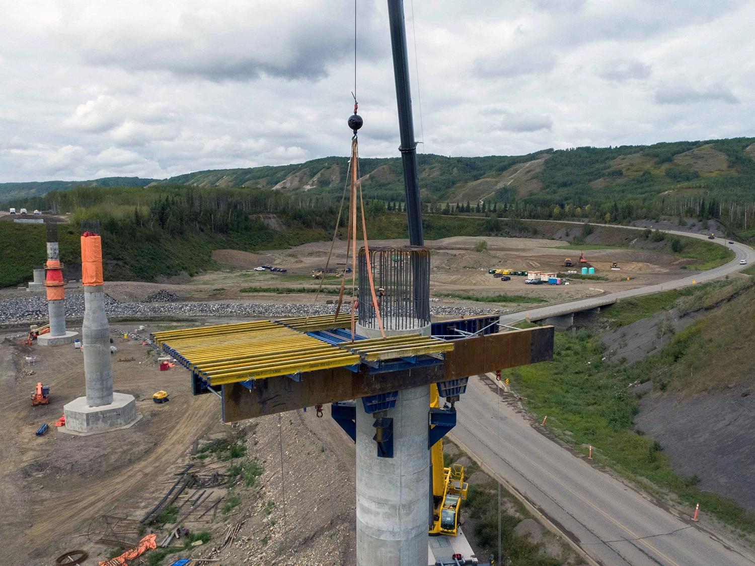 This is a power cap construction platform for the Farrell Creek bridge. | August 2021