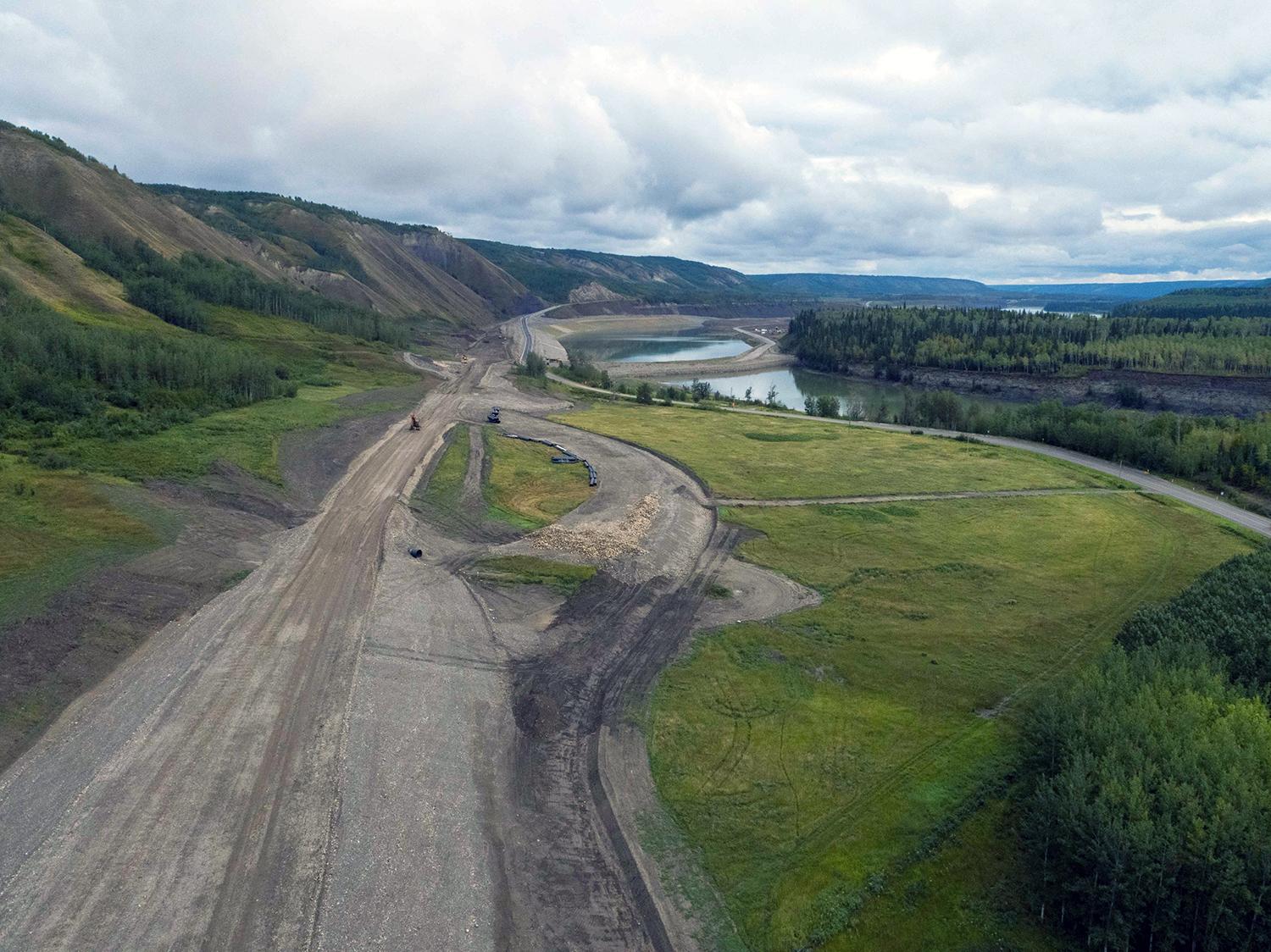 The Lynx Creek Highway 29 realignment subgrade construction includes a detour and future highway embankment. | August 2021