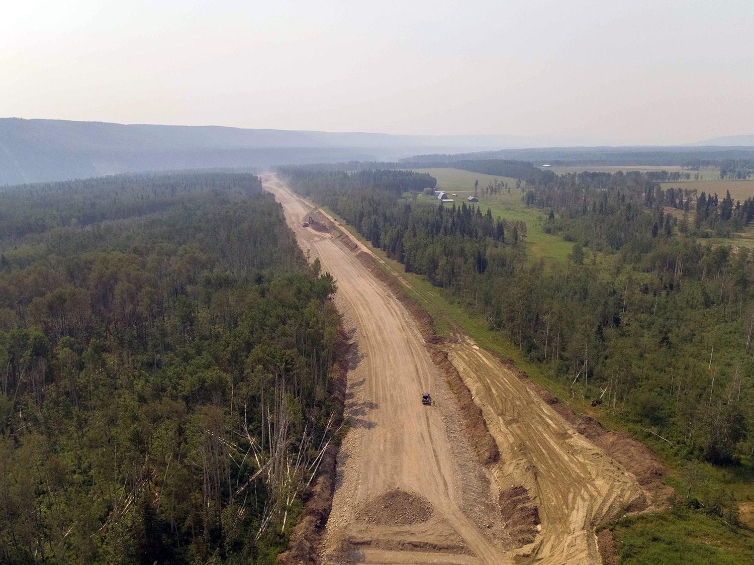 Clearing and grubbing is completed for the Lynx Creek alignment on Highway 29. | July 2021