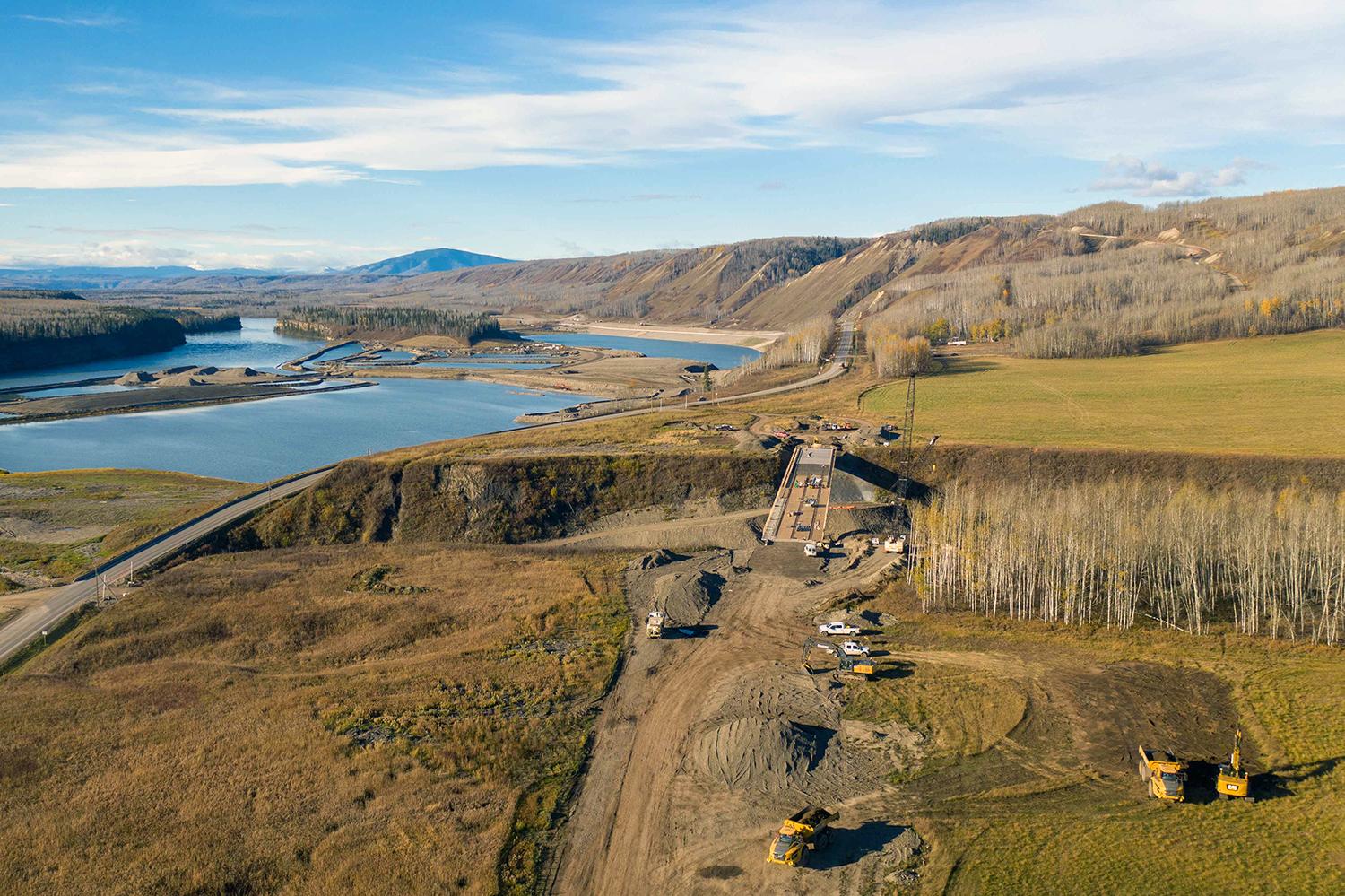 The Dry Creek highway realignment and new bridge are shown next to the existing Highway 29. | October 2021