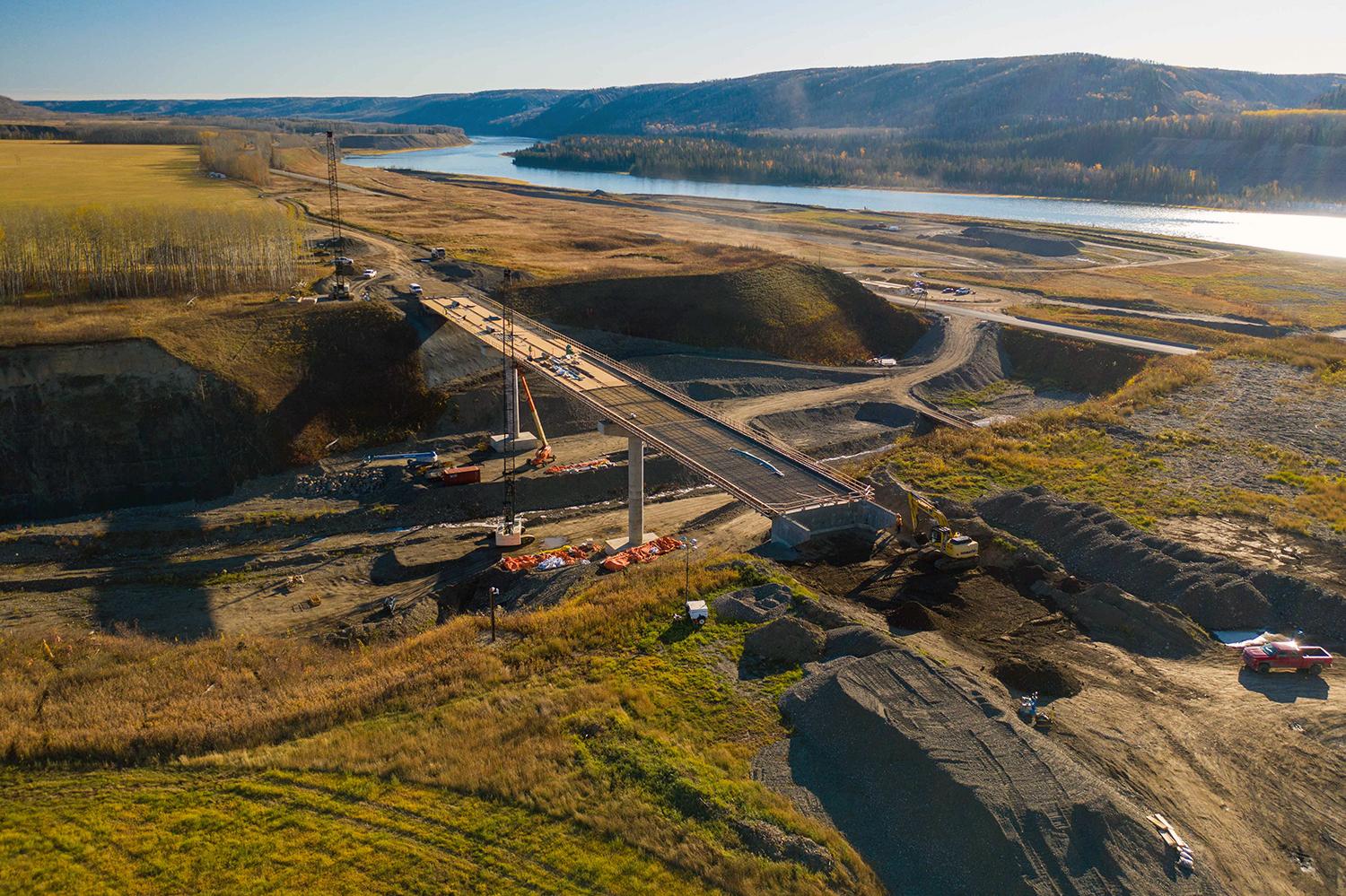 The first concrete is placed on the Dry Creek bridge deck. | October 2021