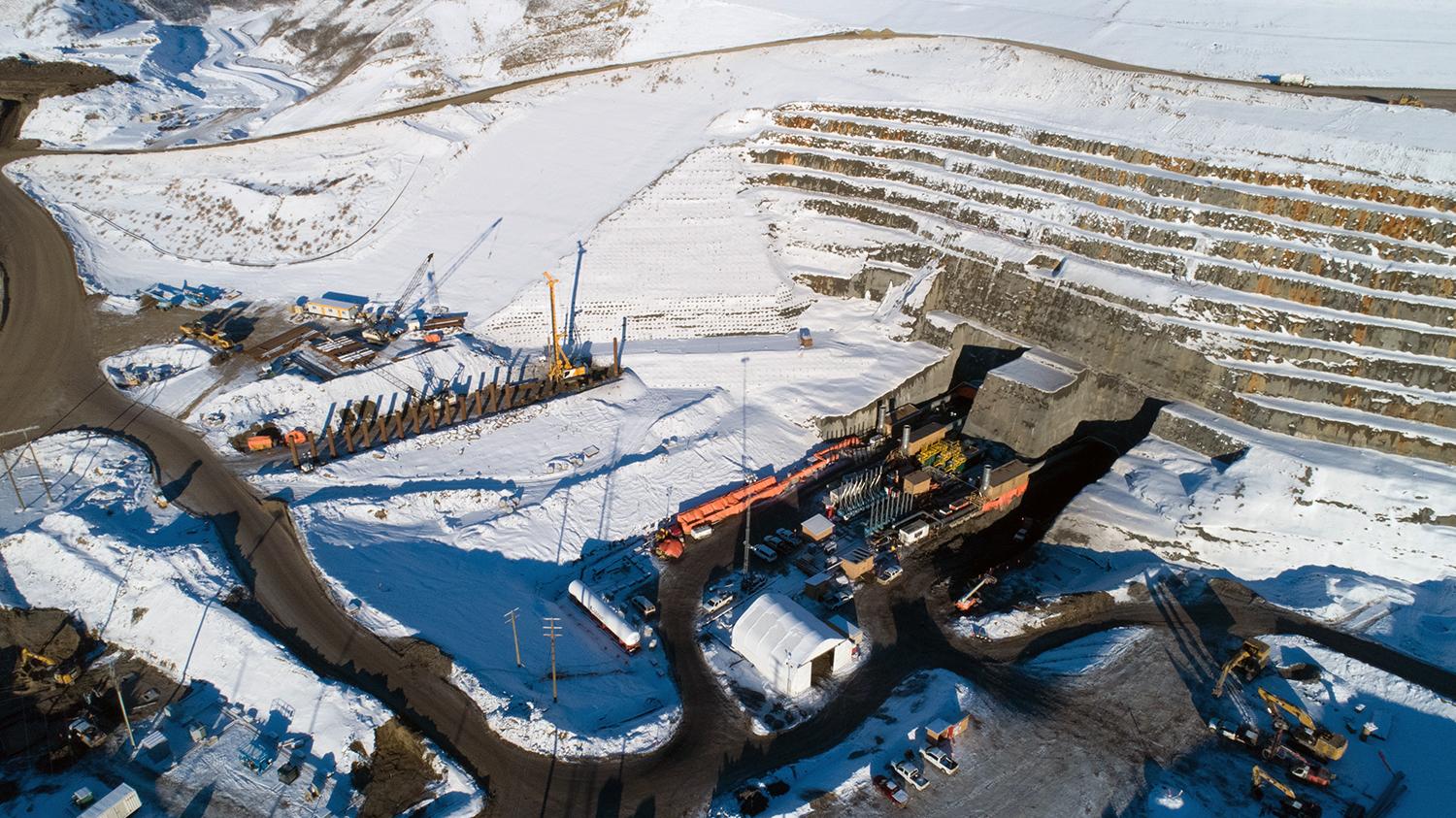 Inlet portal for the diversion tunnels on the north bank. | December 2018