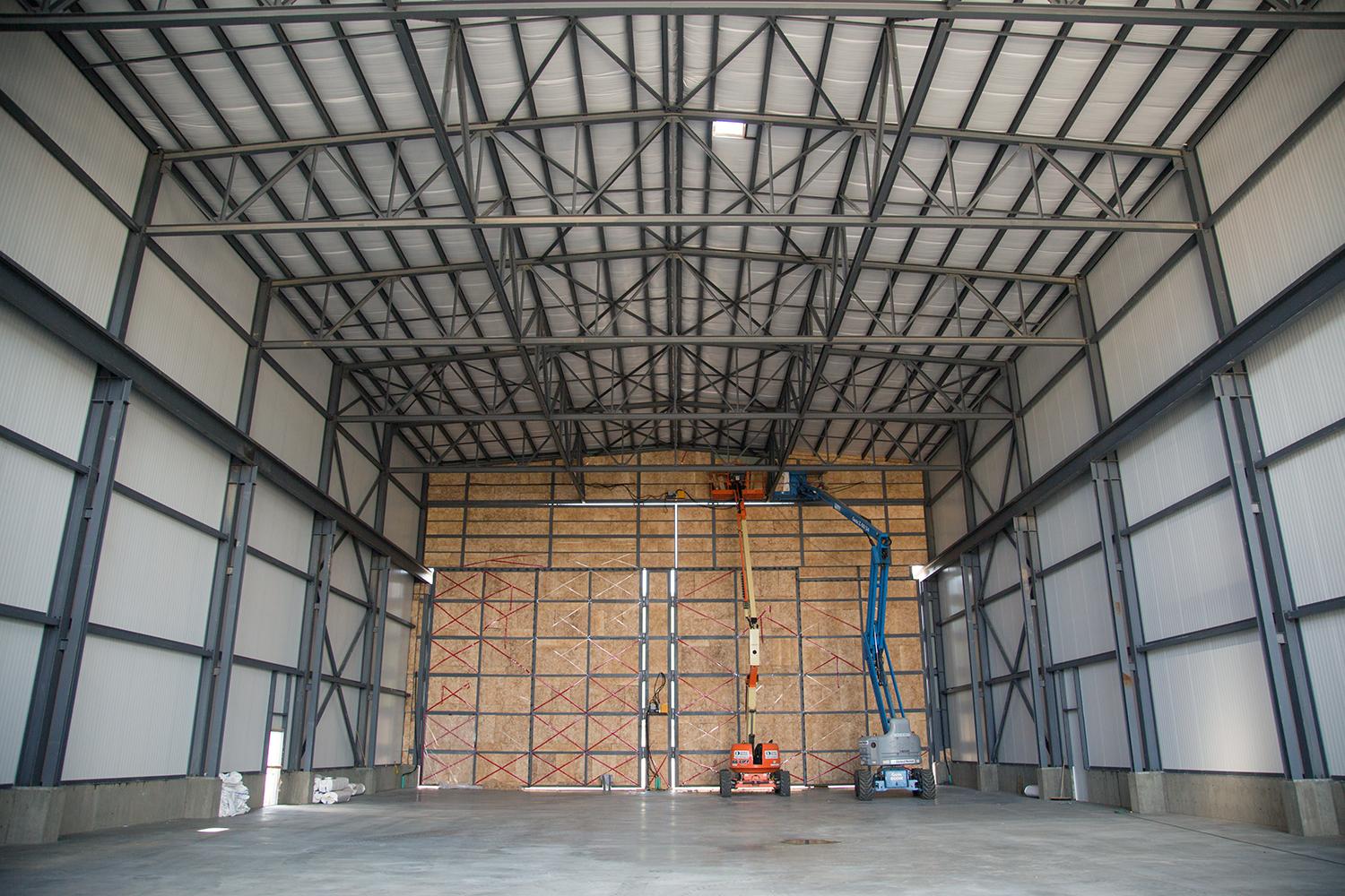 Inside the temporary on-site manufacturing facility for the turbines and generators | June 2017