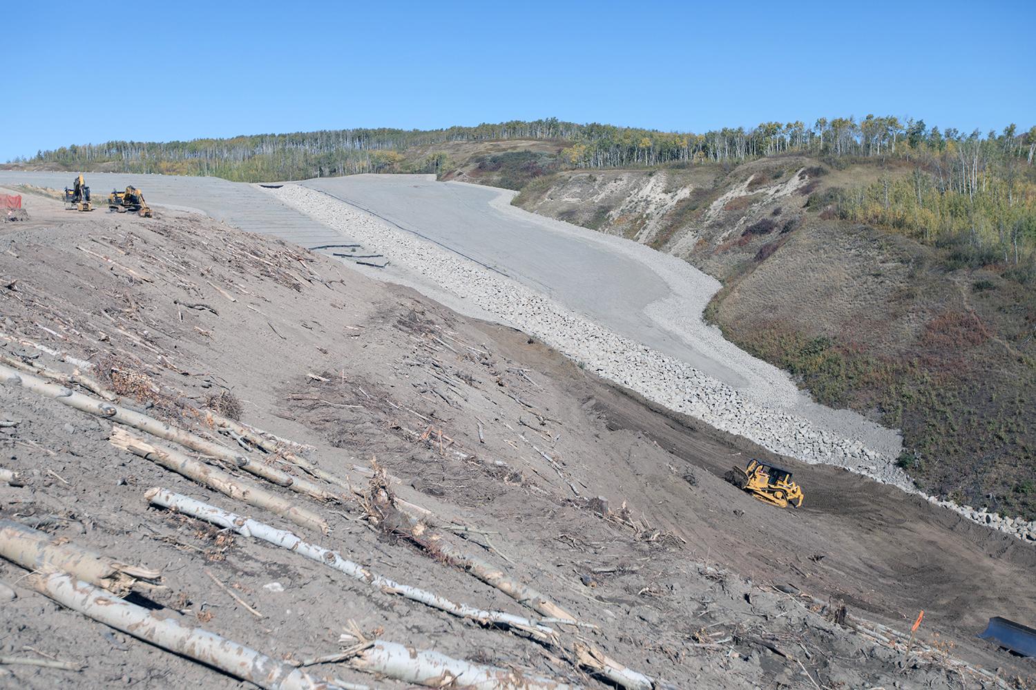 Completed upper inclined portion of the closure channel in the L3 Gully on the north bank | September 2017