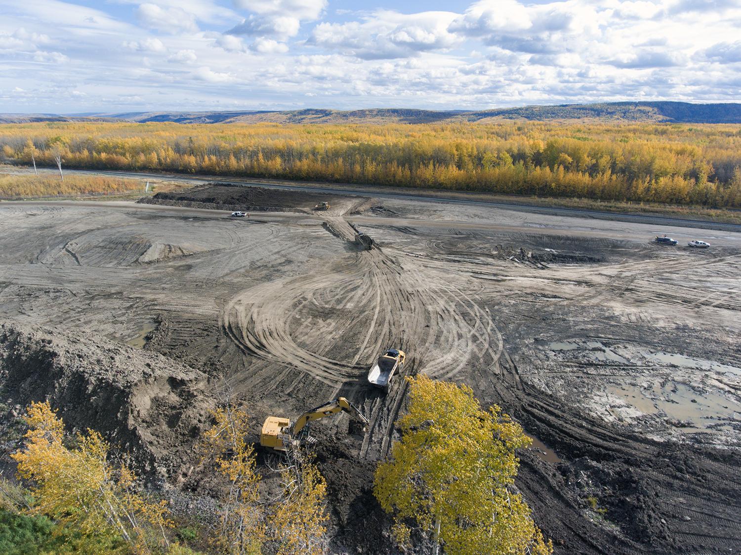 Aerial view of Septimus Siding on the south bank | September 2017