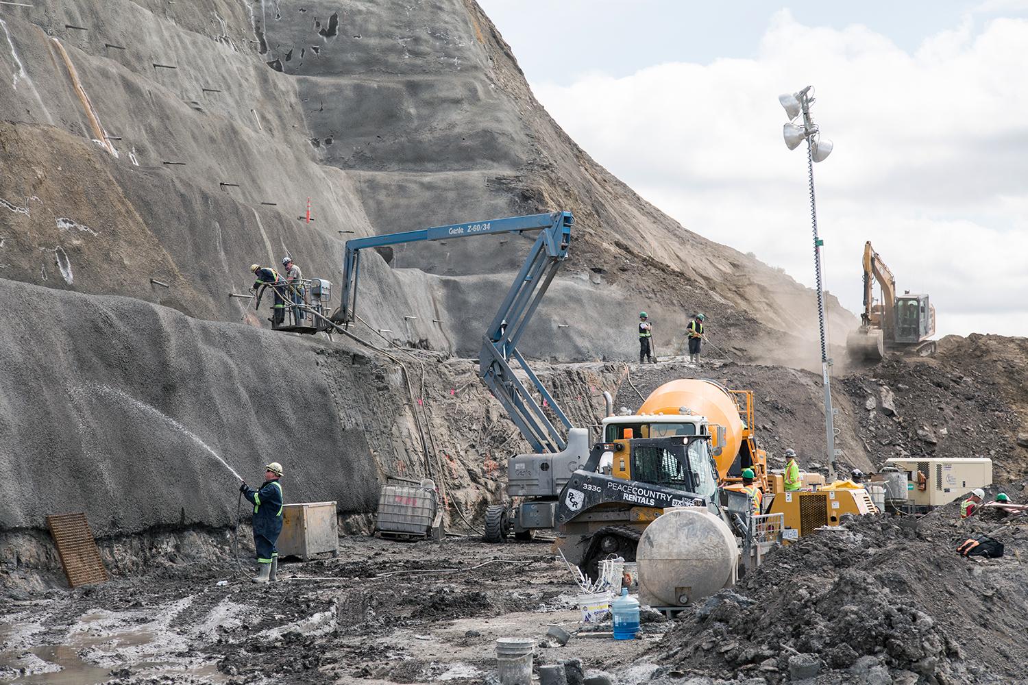 North bank shotcrete placement | June 2018