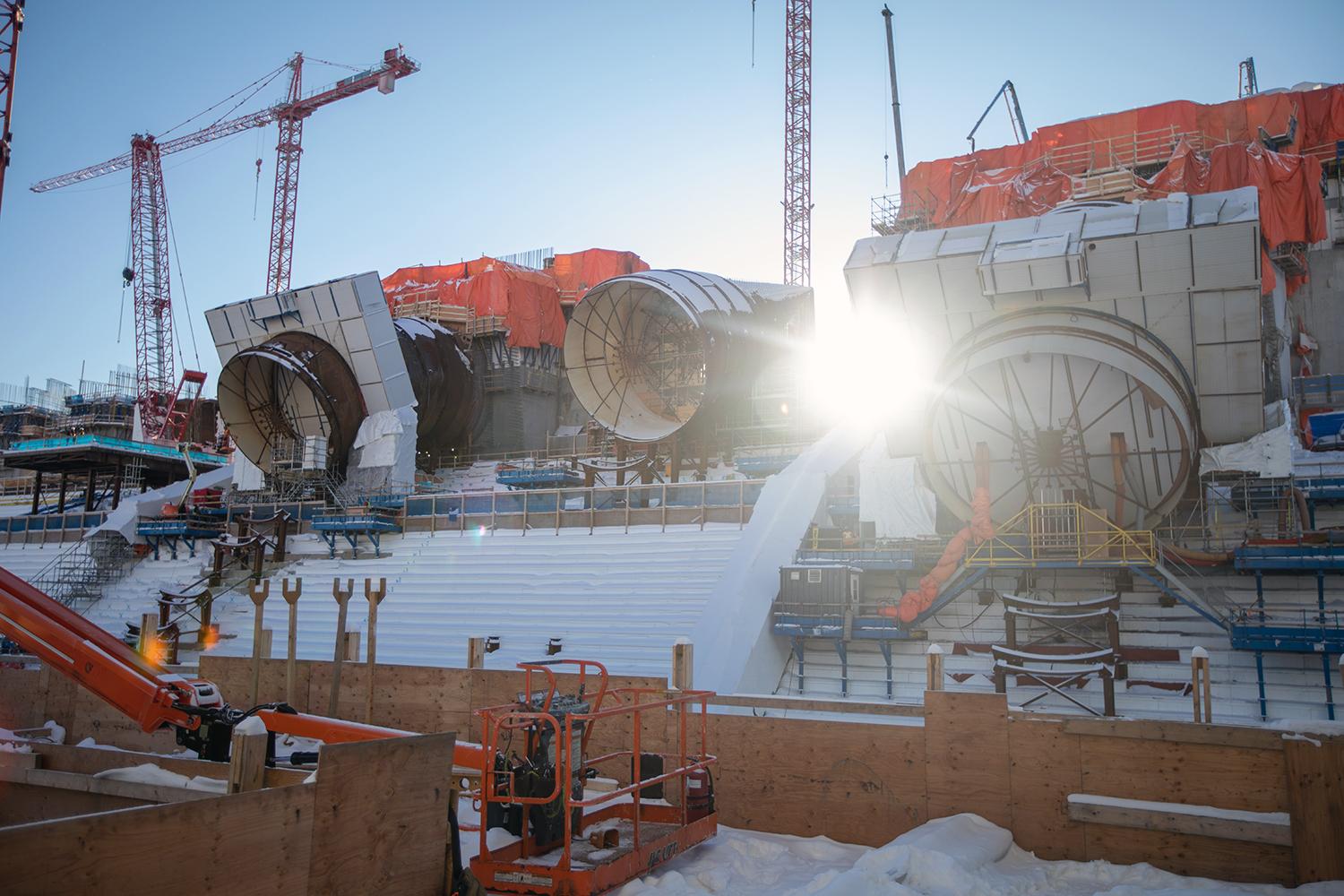 Penstock construction of units 1, 2 and 3 progresses. | January 2020