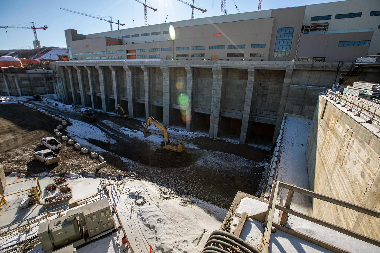 Foundation enhancement work and preparation at the tailrace. | February 2022