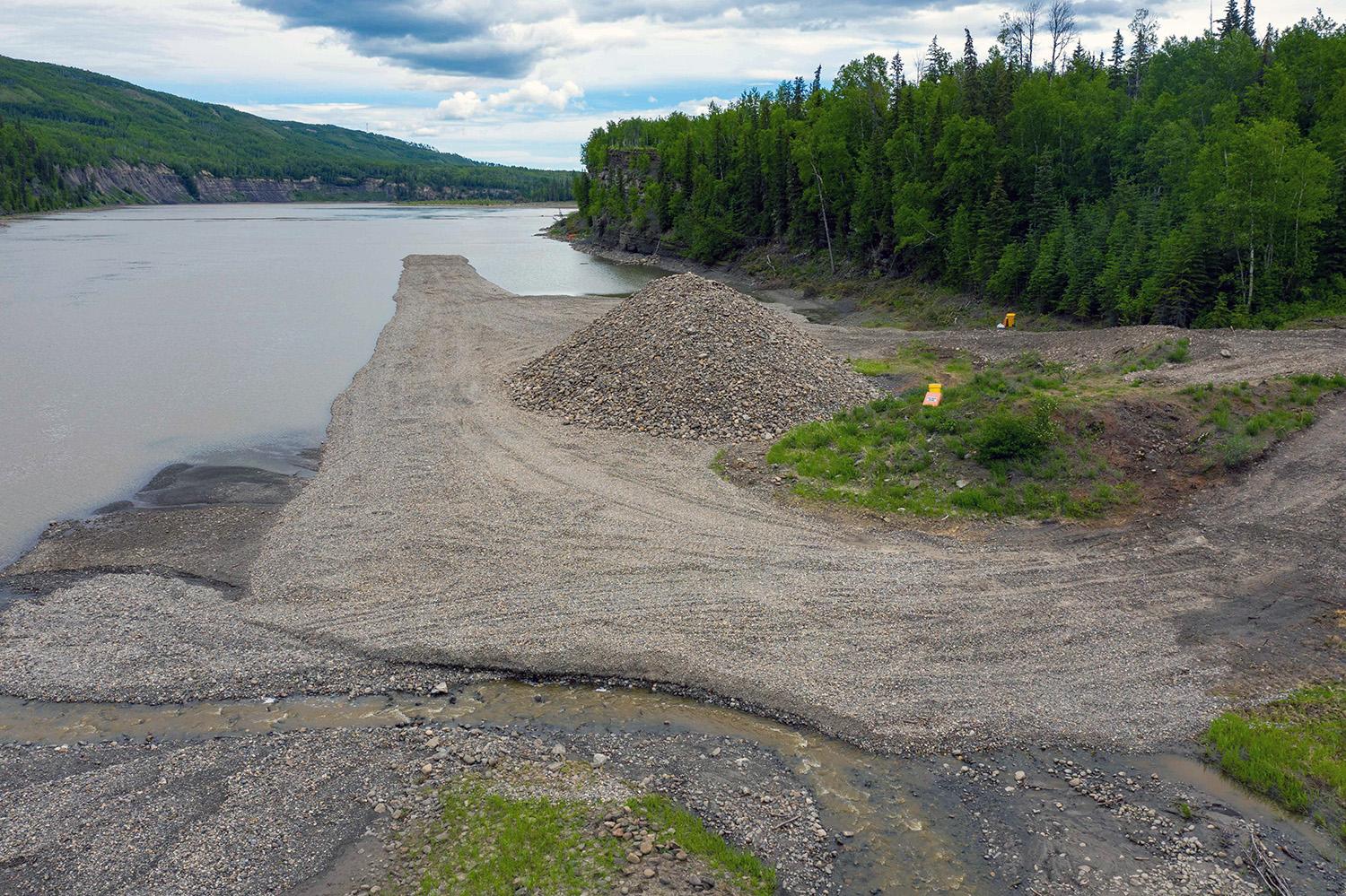 Work to build a spawning shoal near Maurice Creek is ongoing. | June 2022