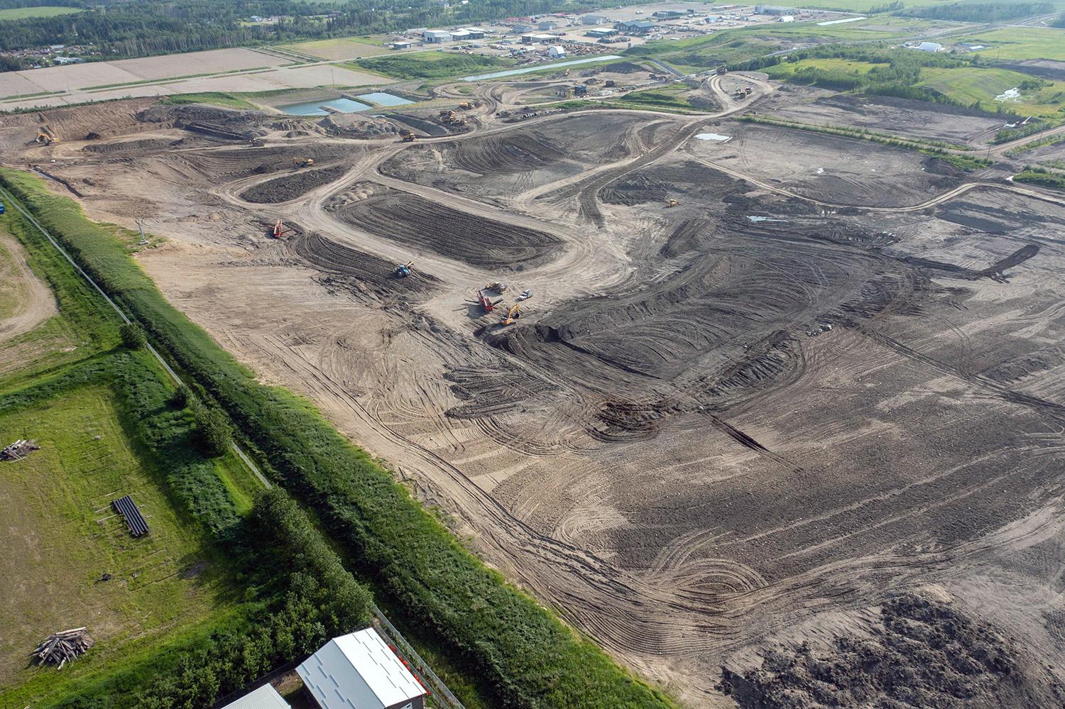 85th Avenue industrial lands where glacial till is extracted and brought to Site C to build the dam. | June 22