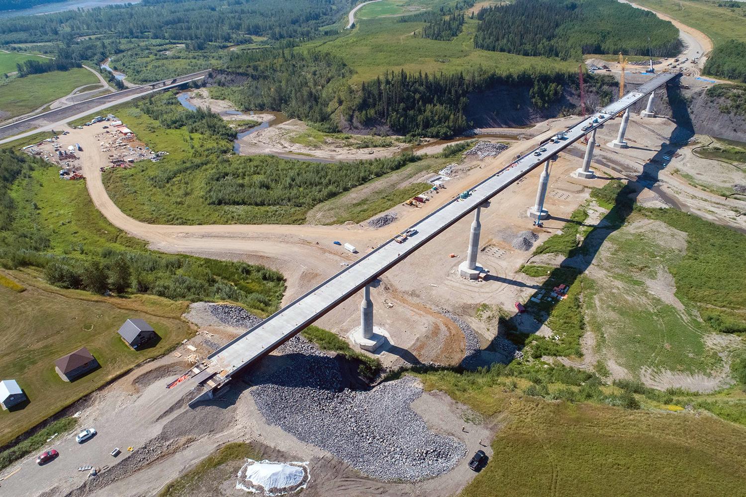 Preparing for the final concrete deck pour on the Cache Creek Bridge. | August 2022