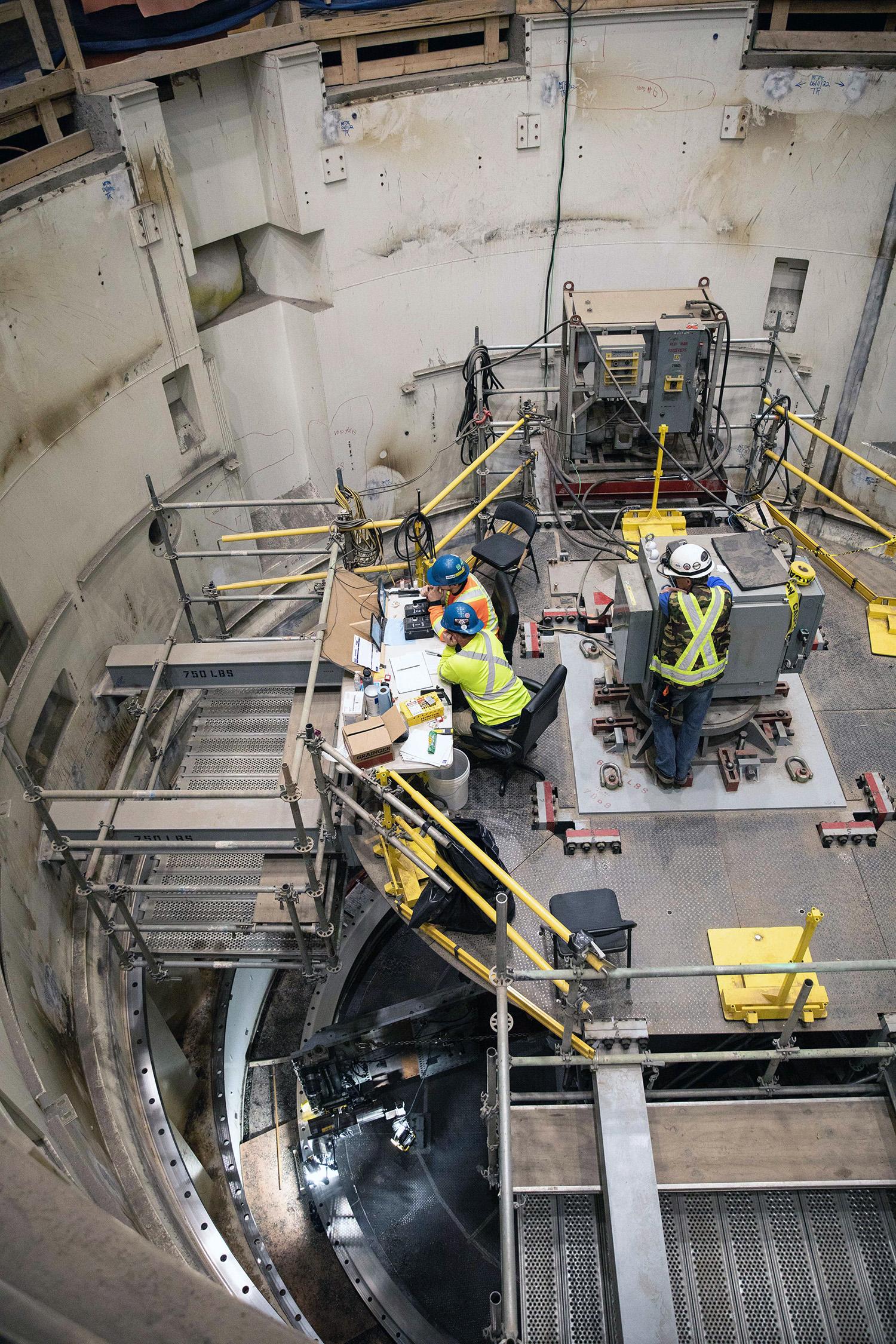 Machining unit 1 draft tube cone after embedment before bottom ring installation. | September 2022