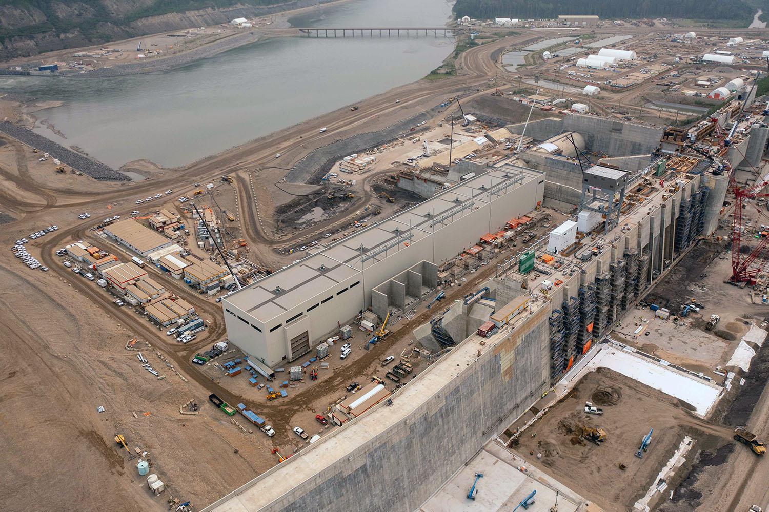 Site C powerhouse and approach channel.