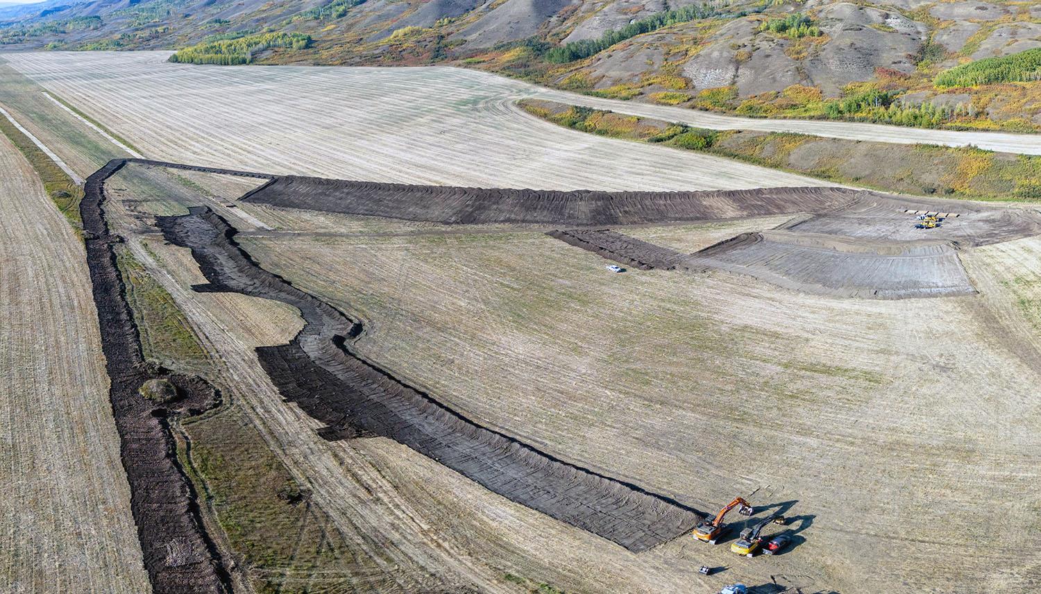 Fish habitat is being developed near Wilder Creek. The reservoir will be approximately two metres deep at this location.