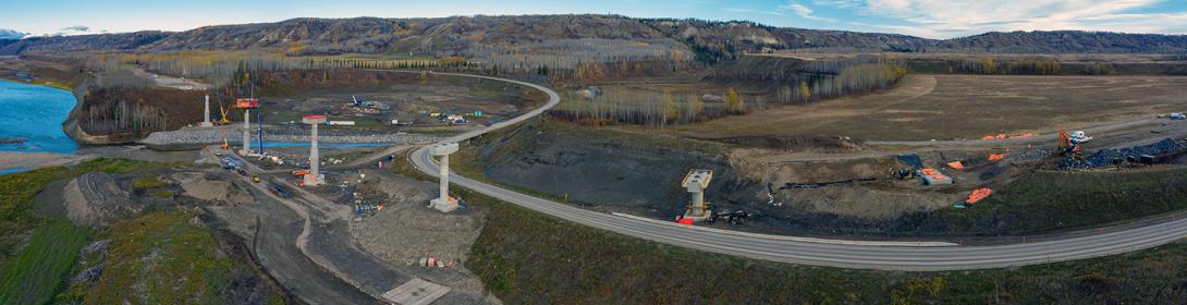 Construction on the Farrell Creek bridge and road realignment continues along Highway 29. | October 2021