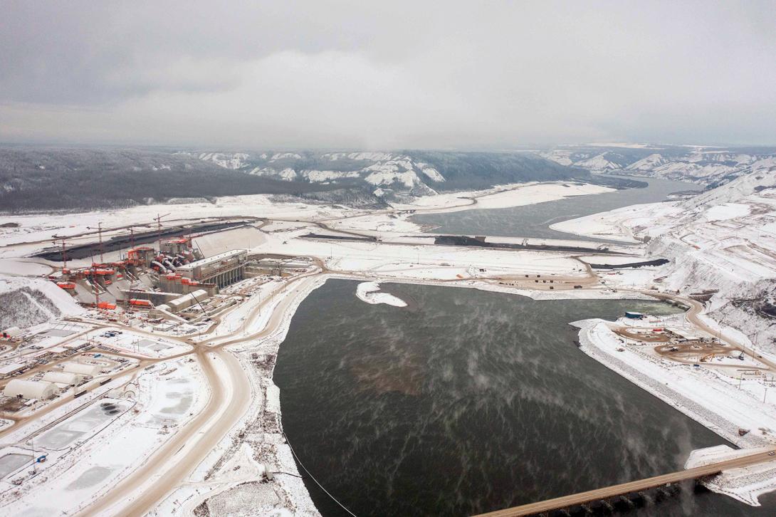 An upstream view of the Site C construction site. | November 2021