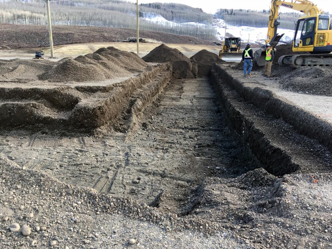 Excavation for the foundations of the temporary manufacturing facility for the turbines and generators contractor | April 2017