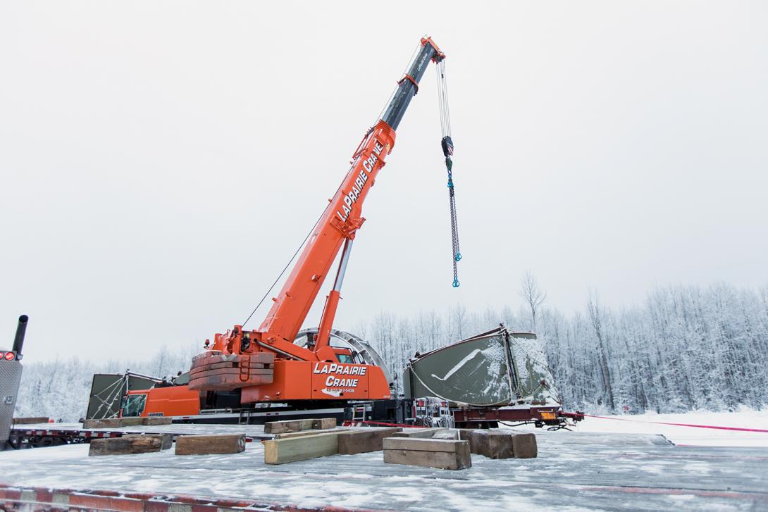 The turbines and generators contractor mobilizing material and equipment to their work area | January 2018