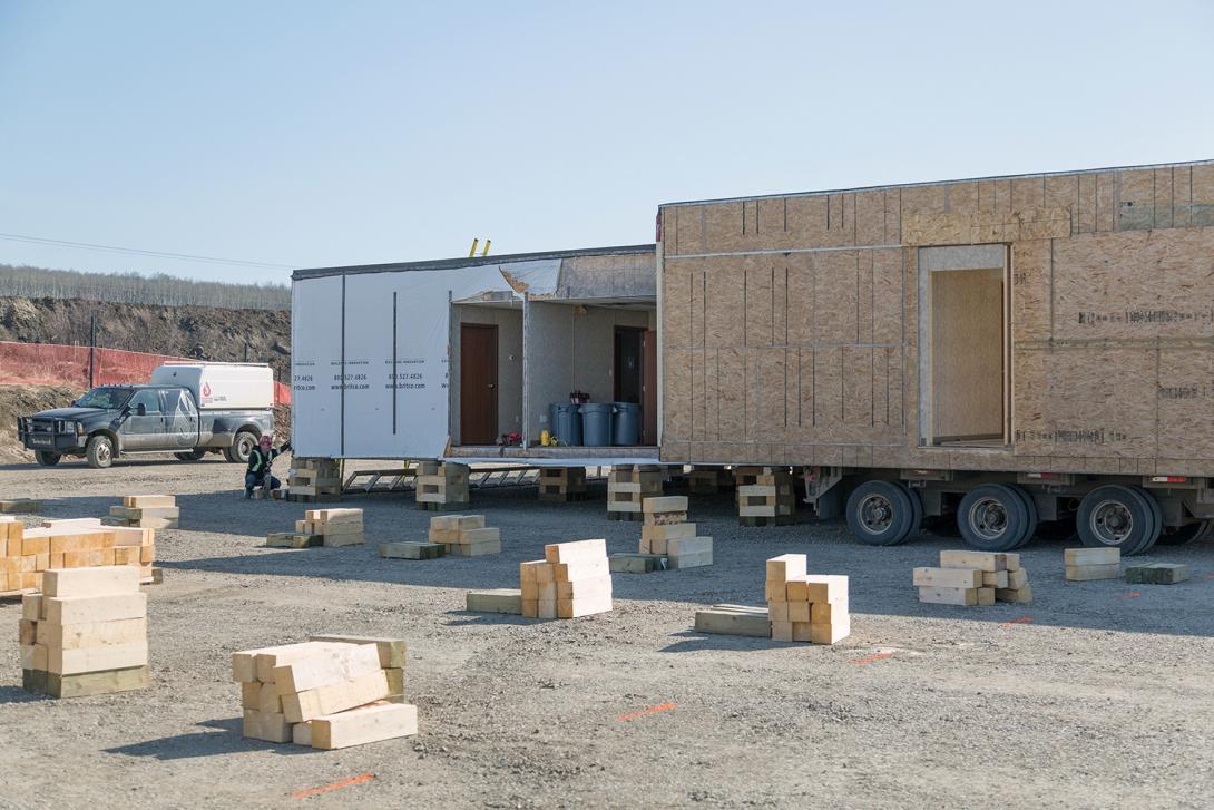 North bank trailer delivery and set-up for AFDE offices | April 2018