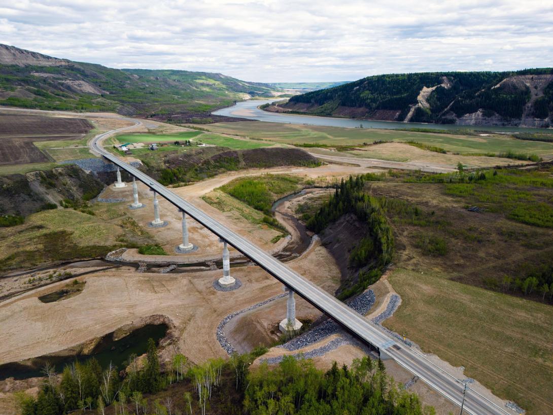 The Cache Creek bridge, on the north side of the Peace River. | May 2024