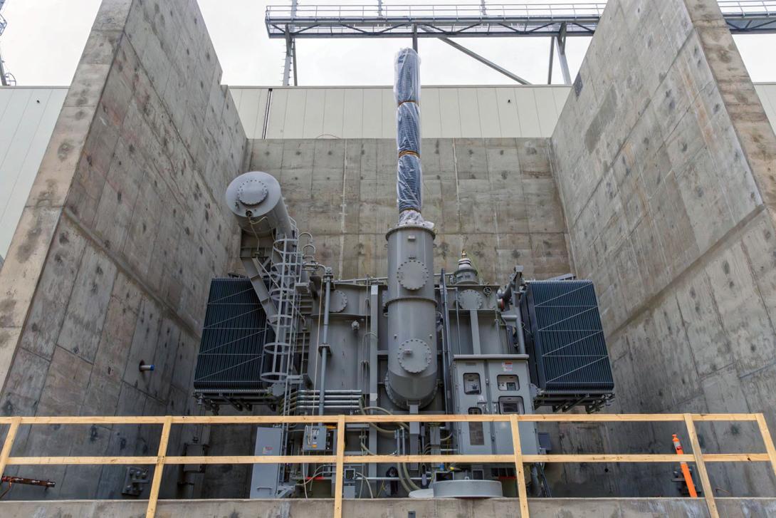 One of the second set of three transformers on its foundation. | June 2024