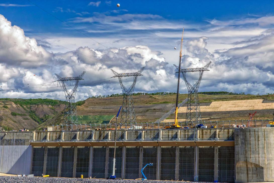 Work is ongoing to connect the third and final transmission tower. | June 2024