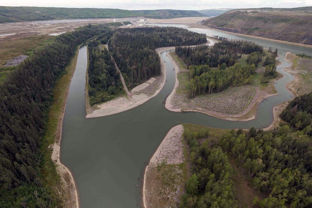 At the downstream area of the dam, a fish habitat has been built to provide features where fish will find a consistent water level and food supply. | August 2024