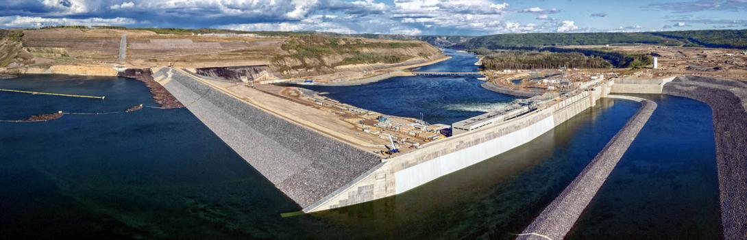 As the reservoir fills, water travels into the approach channel and passes downstream through the lower-level outlet gates. | September 2024