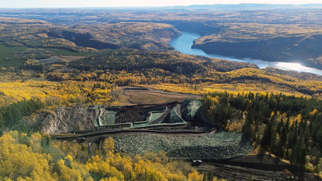 Reclamation work at Portage Mountain Quarry.