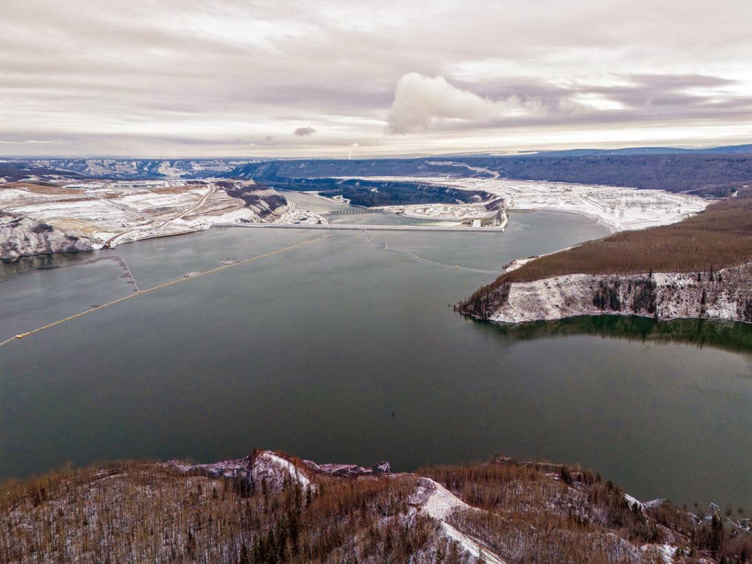 The Site C reservoir at the confluence of the Moberly River approximately one kilometre upstream of the dam. | November 2024