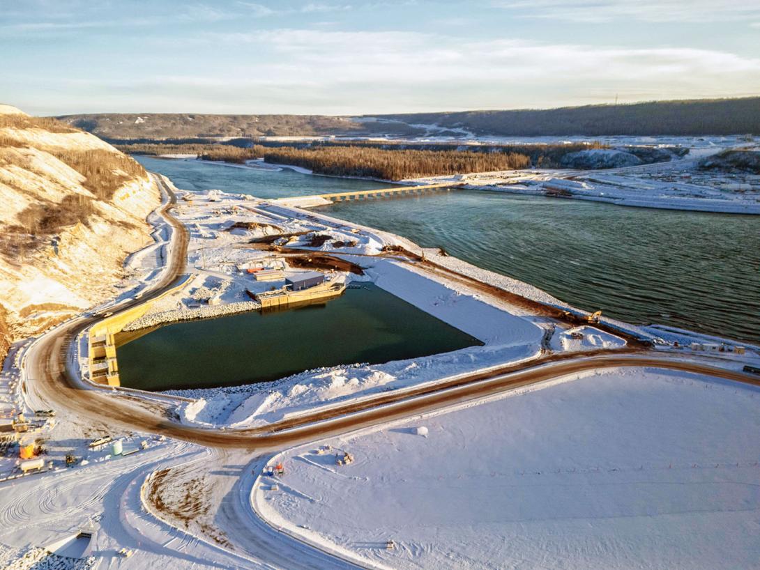 The coffer dam nears completion at the diversion outlet portals. | November 2024