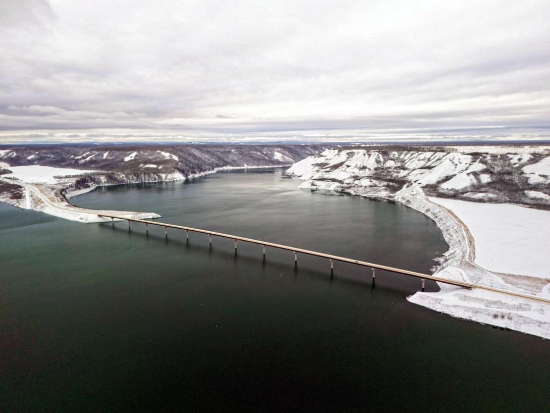 The Halfway River Bridge crosses where the Halfway River enters the Site C reservoir. | November 2024