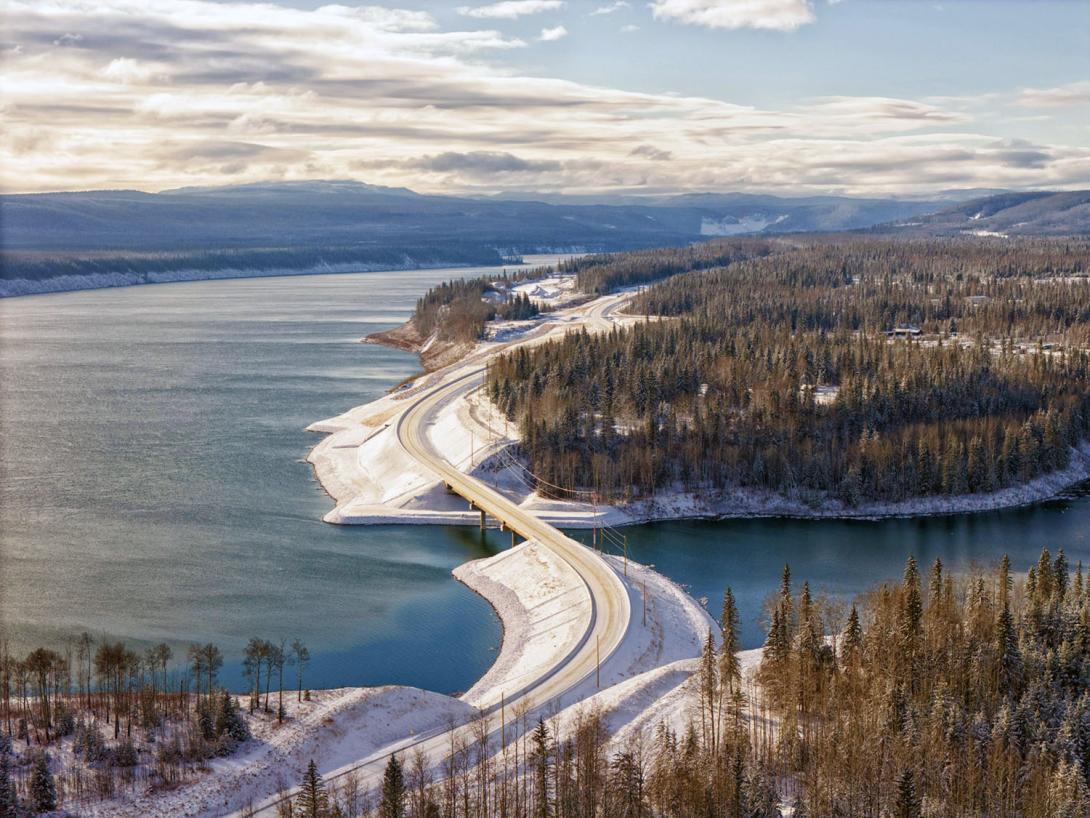 The Lynx Creek Bridge crosses the reservoir at Lynx Creek near Hudson’s Hope. | November 2024