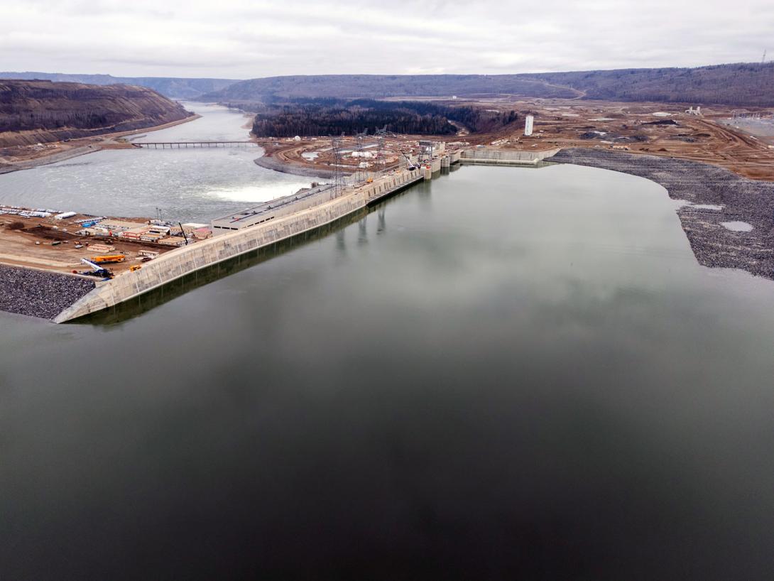 A downstream view at Site C over the approach channel. 