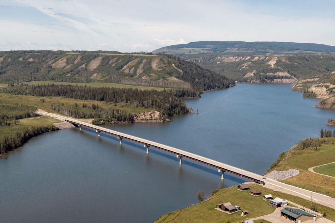 The Site C reservoir at the Highway 29 Cache Creek bridge. | July 2025