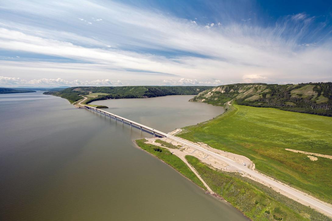 The Site C reservoir at the Highway 29 Halfway River bridge. | July 2025