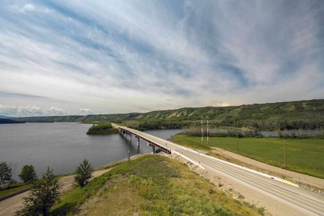The Site C reservoir at the Highway 29 Dry Creek bridge. | July 2025